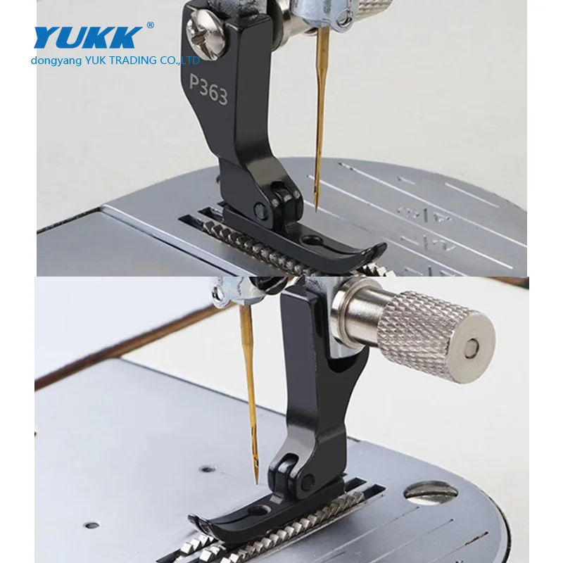 P363 Industrial Sewing Machine Accessory Black Titanium Steel ZIPPER Presser Foot Anti-Static Feature For Apparel Production