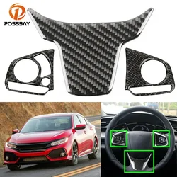 자동차 핸들 커버 트림 액세서리 Honda Civic 용 탄소 섬유 인테리어 몰딩 10th 2016 2017 2018 2019 2020 2021