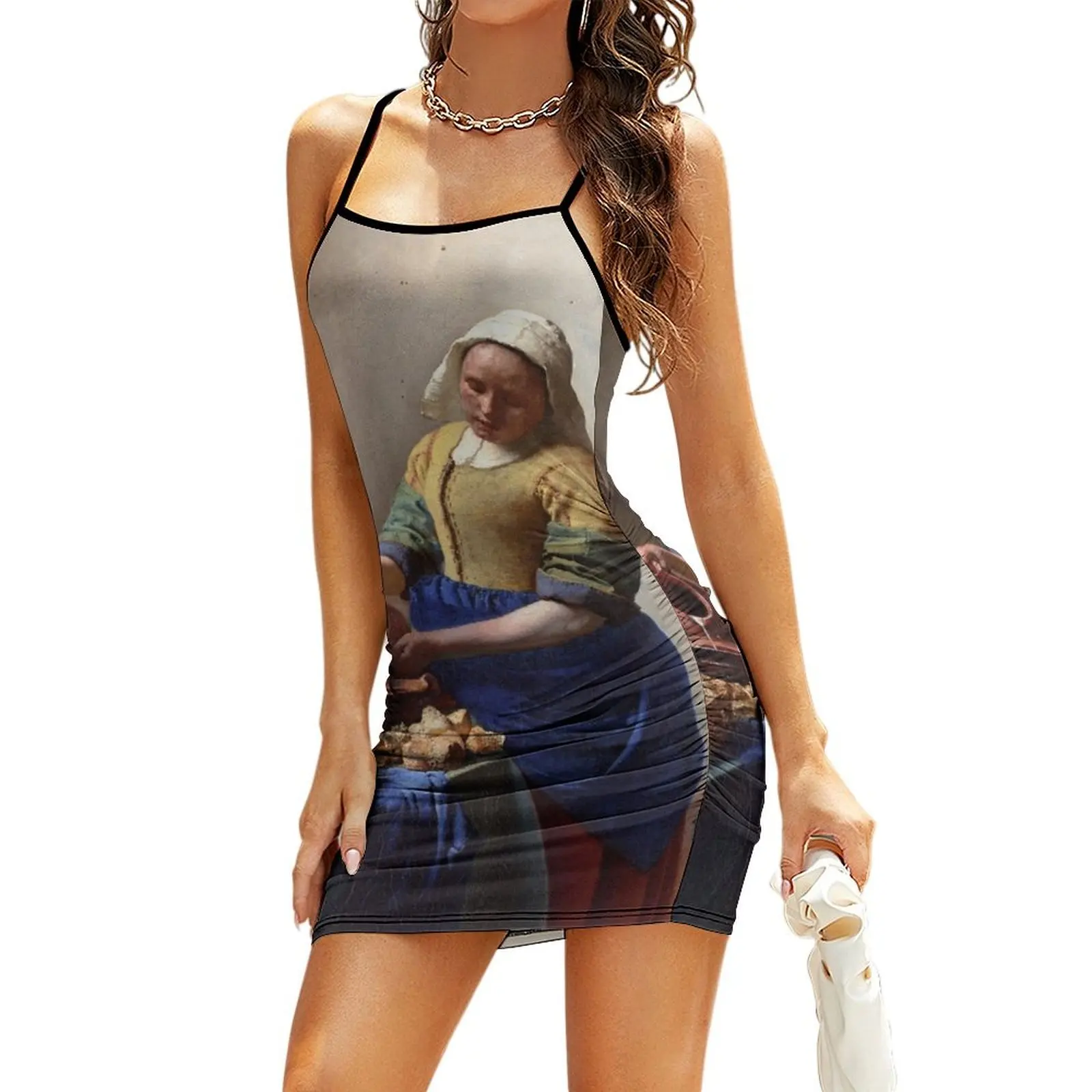 

Jan Vermeer -The Milkmaid Sling Dress women long dresses long dress women clothes for women birthday dresses for Dress