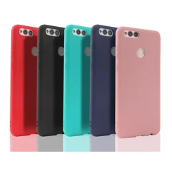 Candy Color Silicone Phone Case For Huawei Honor 7X 8X 8C 8A 8S 9 10 Lite Y5 Y6 Y7 Prime Y9 2018 Soft TPU Back Cover