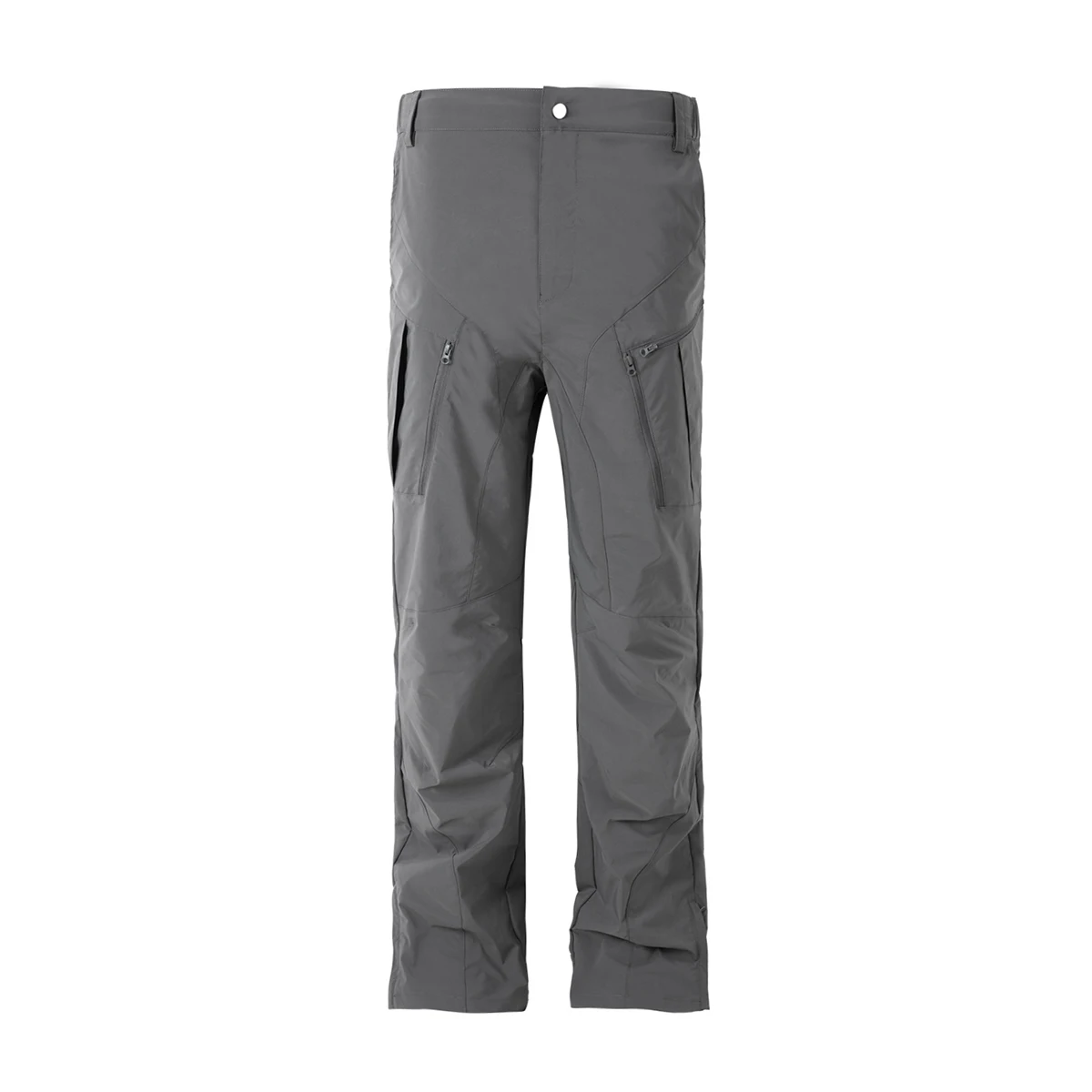 2025 American Functional Zipper Cargo Trousers Tapered Multi Pocket Workwear Casual Micro Side Split Cargo Pants Men Slim Fit