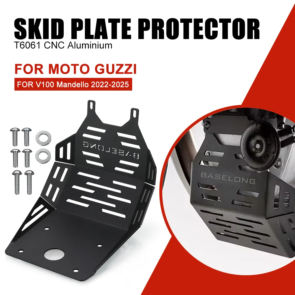 

V100 Motorcycle Accessories Skid Plate Engine Guard Chassis Protection Cover FOR Moto Guzzi V100 Mandello 2022-2023-2024-2025