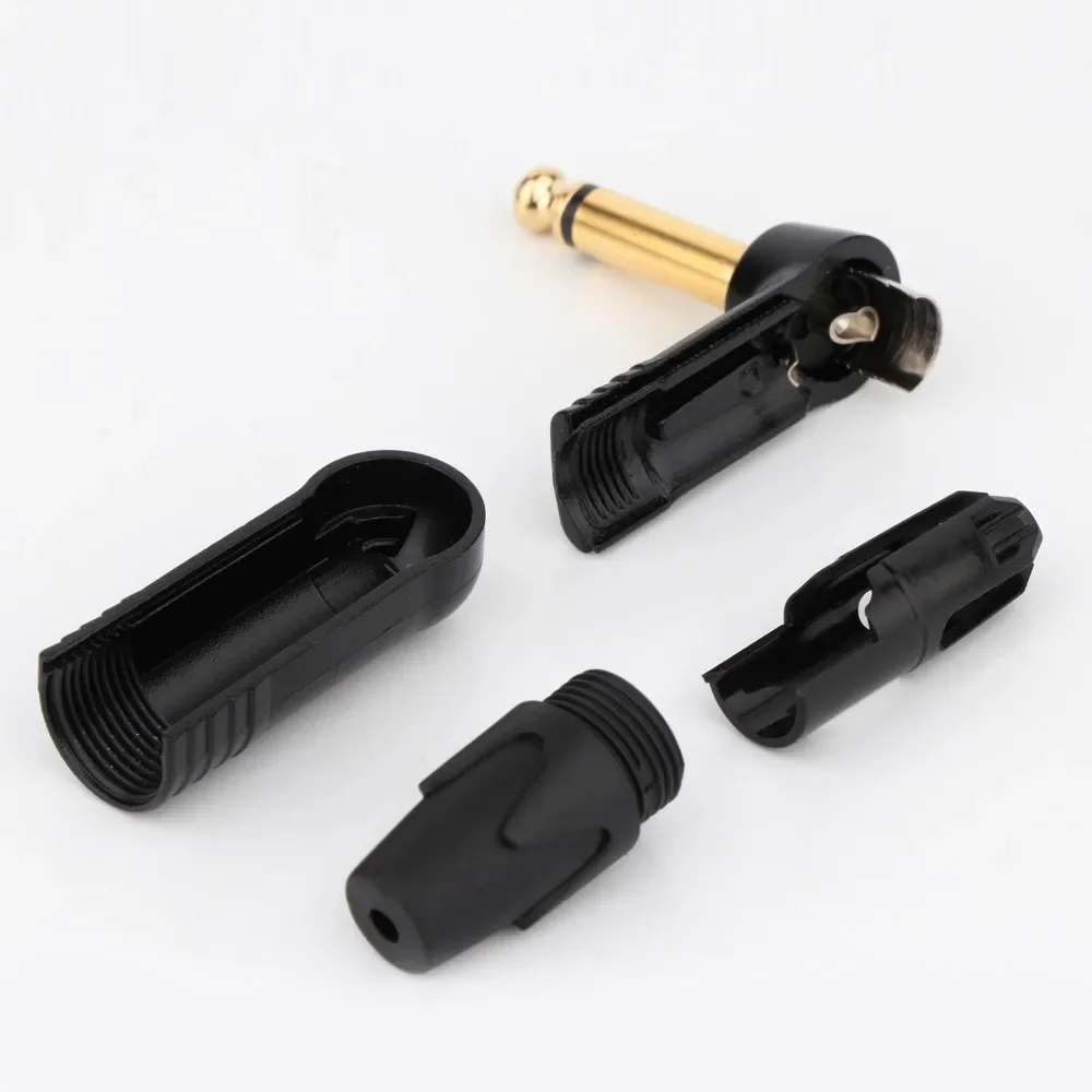 1 шт., 24-каратное позолоченное прямоугольное моноразъем 6,35 мм, роскошный разъем для микрофона, разъем для динамика, 6,35 мм, моноразъем в сборе