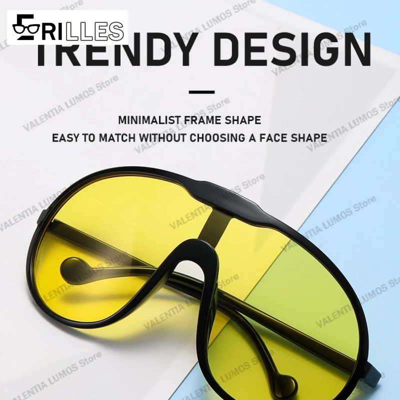 نظارات شمسية كبيرة الحجم للجنسين من Aviator، عدسات الكل في واحد مقاومة للرياح UV400، ضرورية للسفر وأزياء الشارع، عرض لفترة محدودة