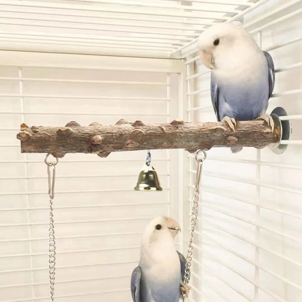 Neue Holz-Papageien-Hängebrücke Spielzeuge Langlebige Krallen-Schleifstange Standhalterung Vogelspielzeug Vogelkäfig-Zubehör – Detail 10