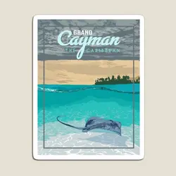 Grand Cayman Caribbean Vintage Travel Magnet Decor Toy Funny Baby Stickers Children Cute Holder Magnetic Home Colorful