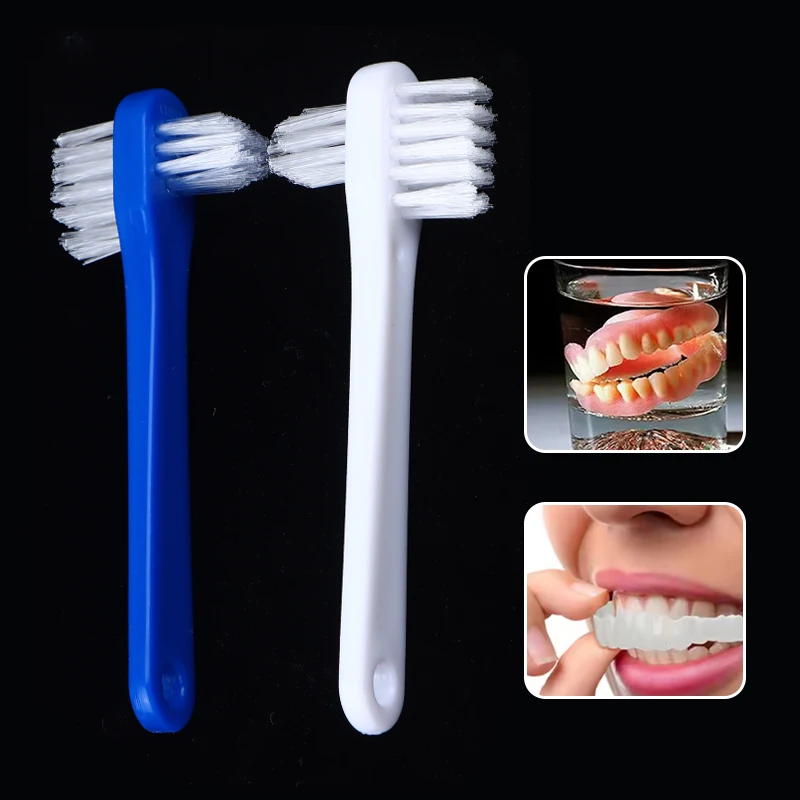 10Pcs Denture Toothbrush Cleaning Brush Double Sided Invisible Braces Retainer Descaling Brush For Men Women Oral Cleaning
