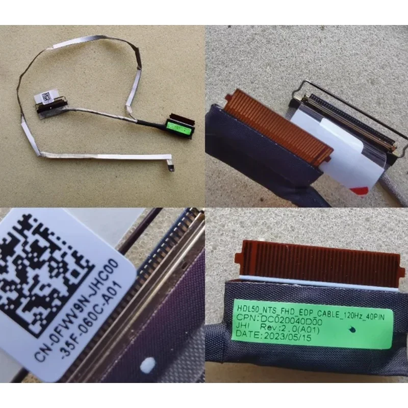 dl+New laptop lcd lvds cable for DELL insprion  3520 3521 3525 120HZ 0FWV9N DC020040D00