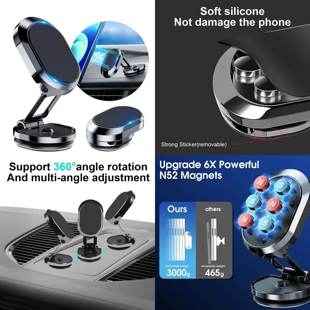 Soporte Magnético para Celular en el Auto, Soporte para Teléfono con Imán para el Vehículo