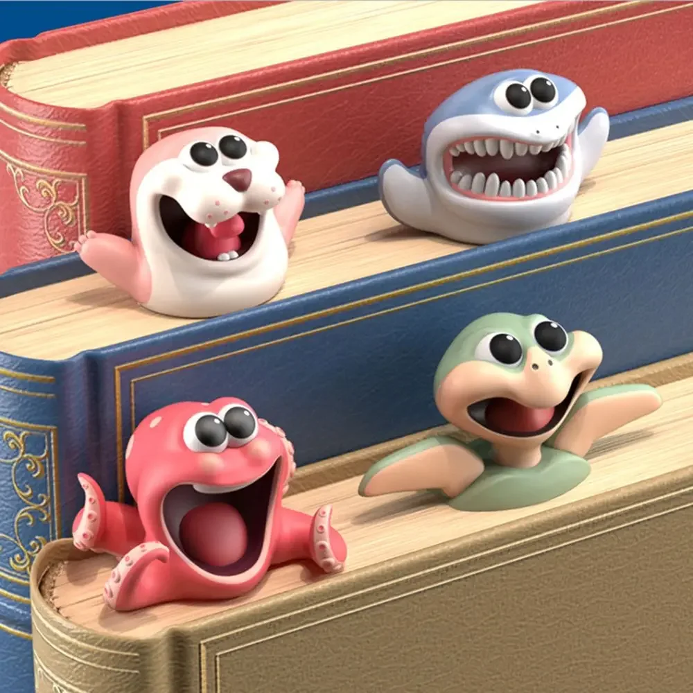 3D Stereo Cartoon Marker Animal Bookmarks Ocean Series Seal Octopus Cat Panda And Shiba Inu Creative Stationery for Kids image 2