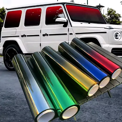 Imagen 2 del producto Película parasol degradada para coche, película adhesiva de PVC de dos tonos para ventana de coche, tinte elegante para ventana de coche de dos colores para protecciones de privacidad