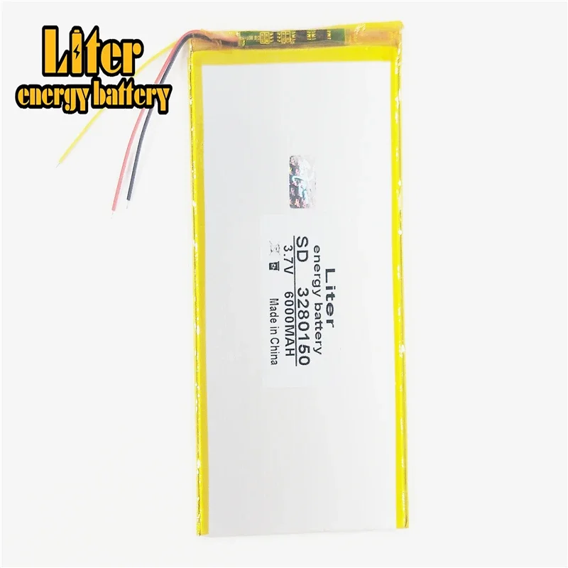 3.7V,6000mAH,[3280150] Polymer lithium ion / Li-ion battery for TOY,POWER BANK,GPS,mp3,mp4,cell phone,speaker