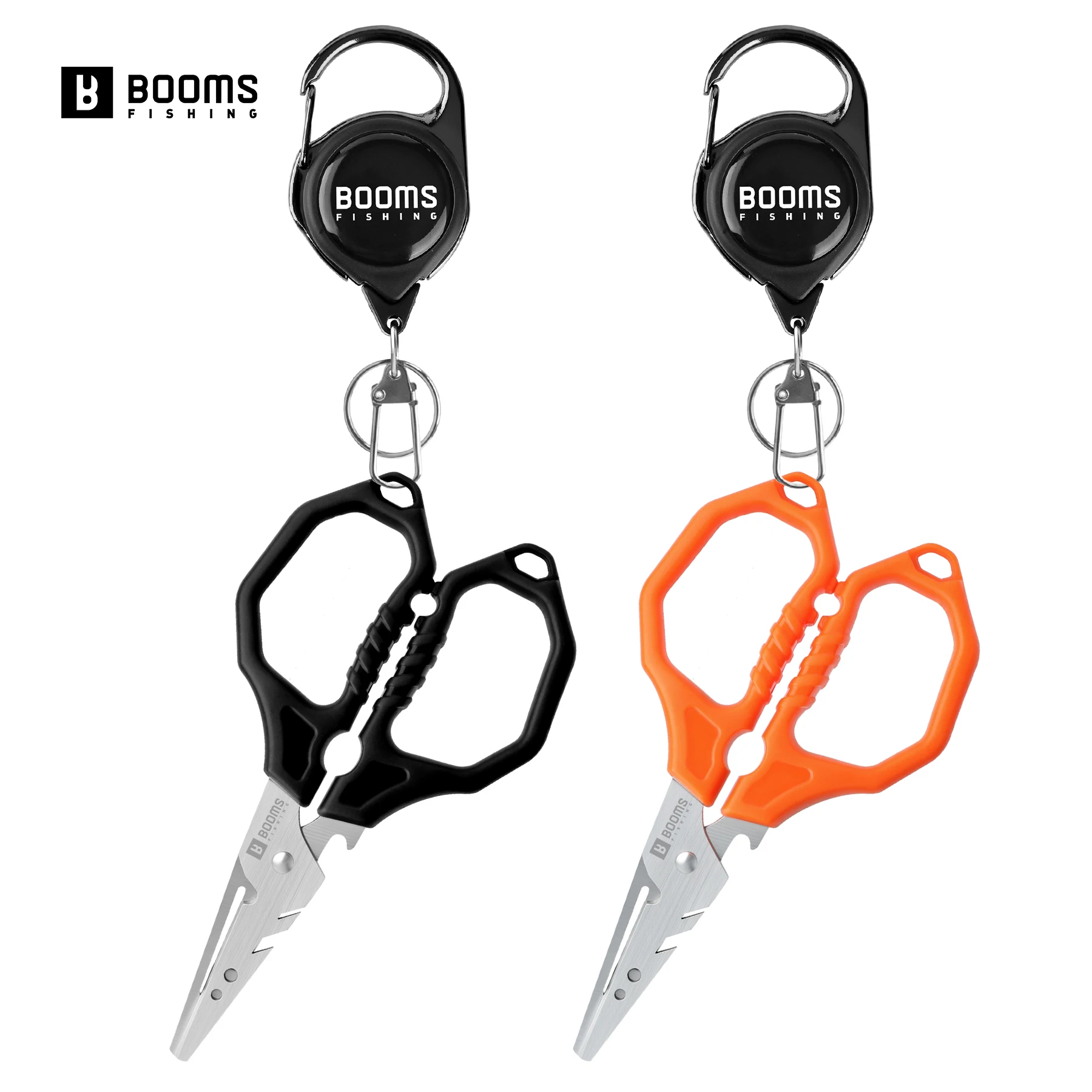 Booms Fishing S09 Mini 3CR13 Edelstahl-Angelschere mit gezacktem Klingenmuster, multifunktionales kleines Werkzeug zum Schneiden von Angelschnüren.