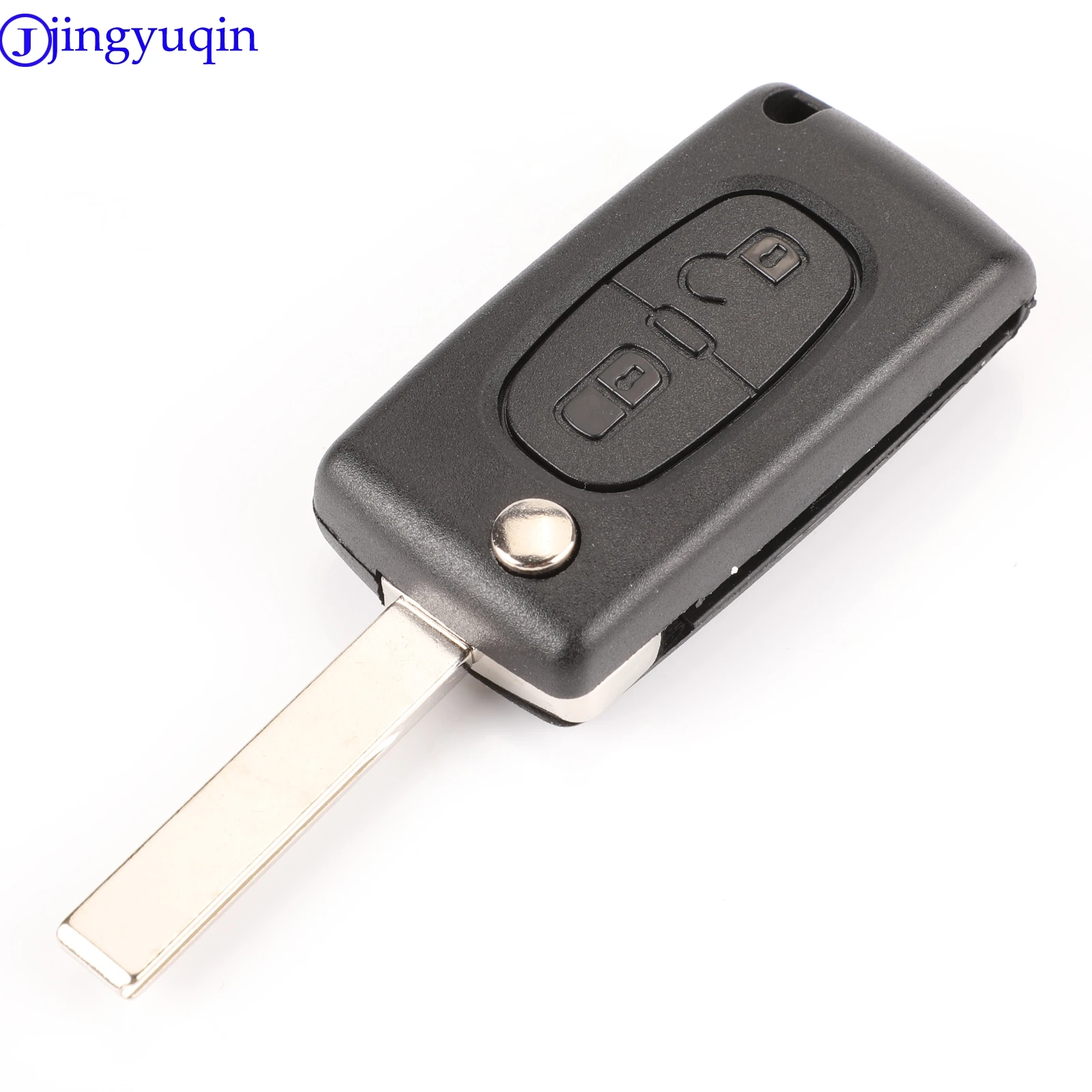 Jingyuqin Car Key Case Shell per Peugeot 307 407 308 607 per Citroen C2 C3 C4 C5 C6 C8 XSARA PICA CE523 HU83 CE536 VA2