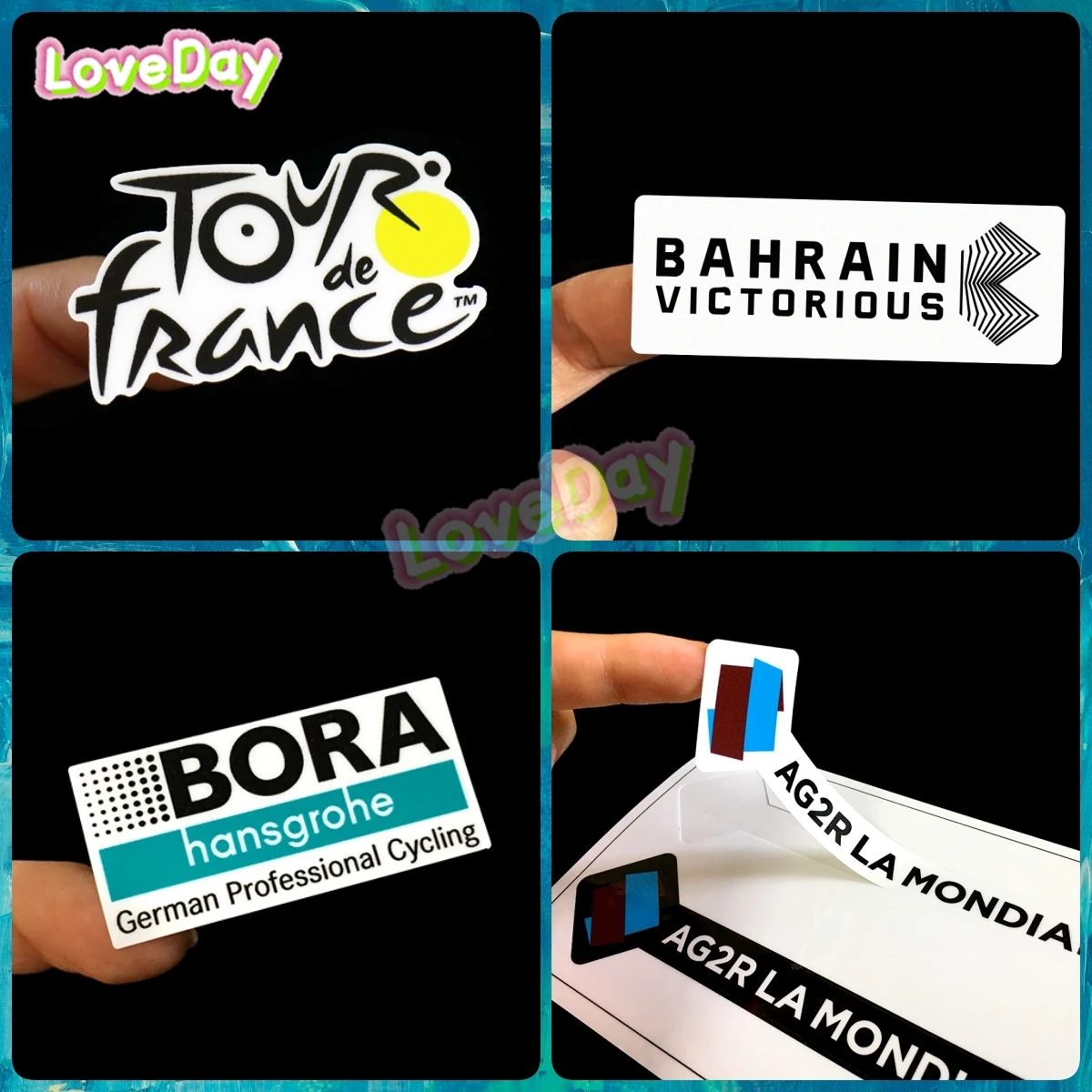 2pcs Tour De France Bicycle Sticker Road Bike Mountain Bike Sticker AG2R BORA Bahrain Victorious Team Vinyl Frame Helmet Decals