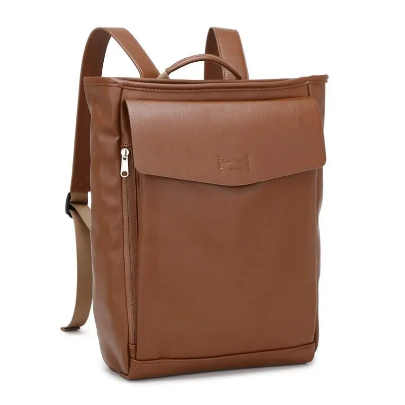 Japanese And Korean Fashion New Simple Casual Versatile Super Large Capacity Vertical Square Leather Backpacks For Women Trendy
