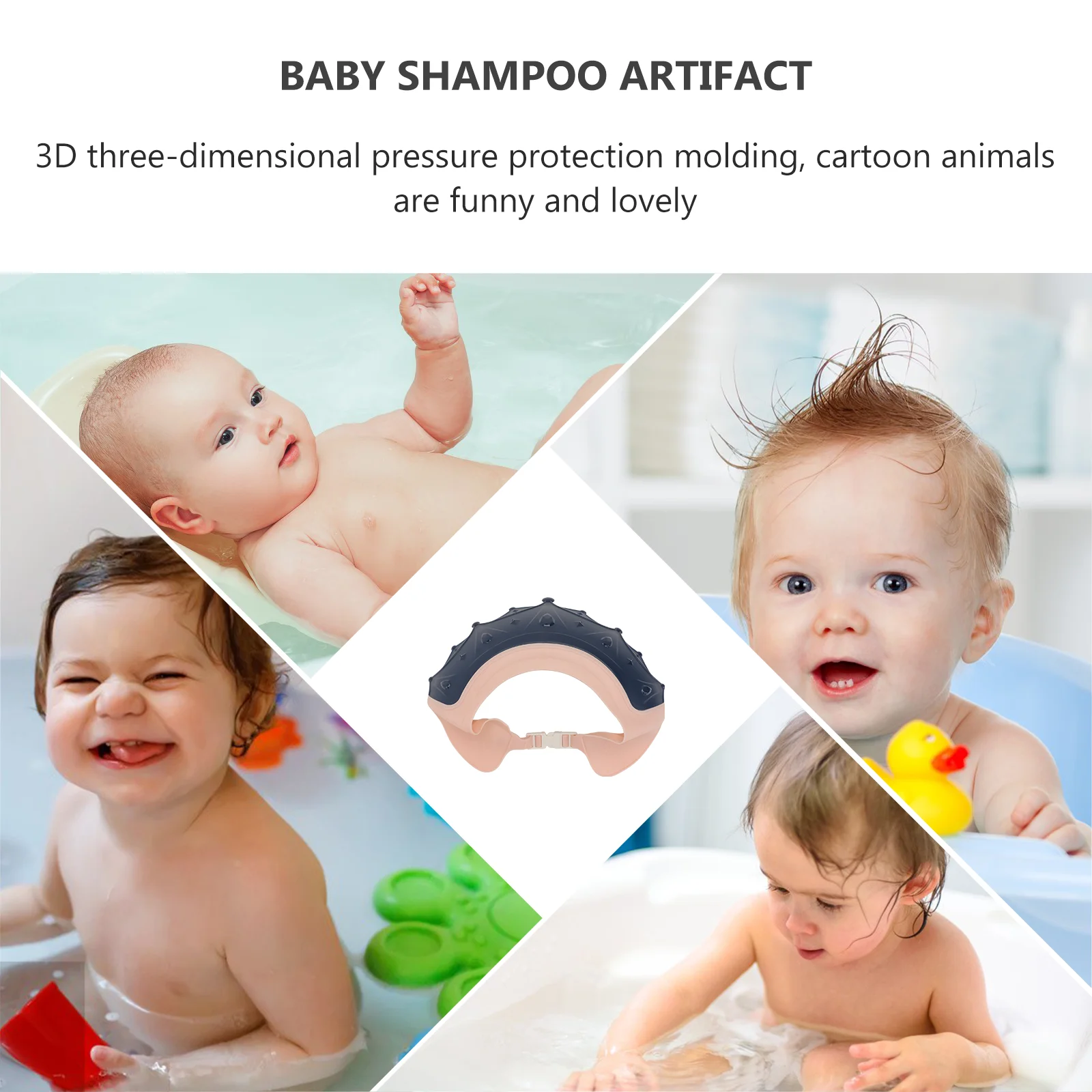 2-delige shampoo-dop wassen douche kinderen babybadhoed waterdicht haar cartoon siliconen duurzaam veilig drainage ontwerp verjaardagscadeaus