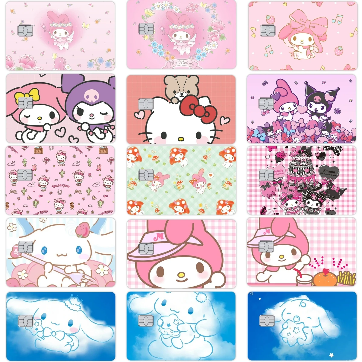 

Diy 1 шт. Cinnamoroll аниме Hello Kitty Kuromi My Melody кредитный дебетовый автобус карта доступа метро наклейки для маленьких больших подарков без чипов