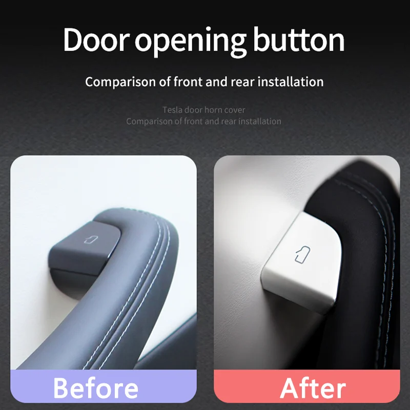 For Tesla Model 3 Highland 2024 Car Open Door Button Decor Sticker Door Switch Trim Frame Cover Car Interior Protector Stickers