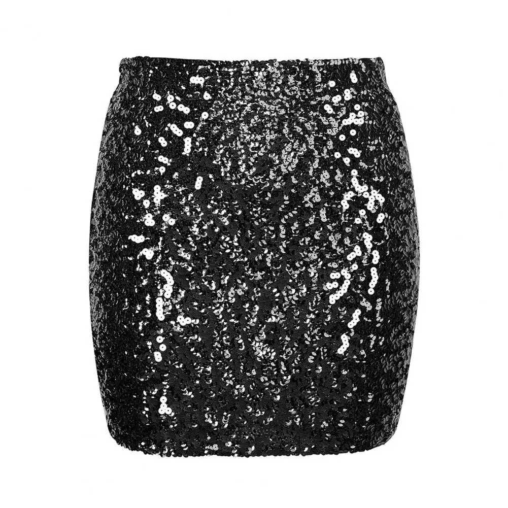 Ultra-short Mini Skirts Women Mini Skirt High Waist Ultra-Short Hip-Hugging Short Skirt Sparkling Sequin Party Club Skirt