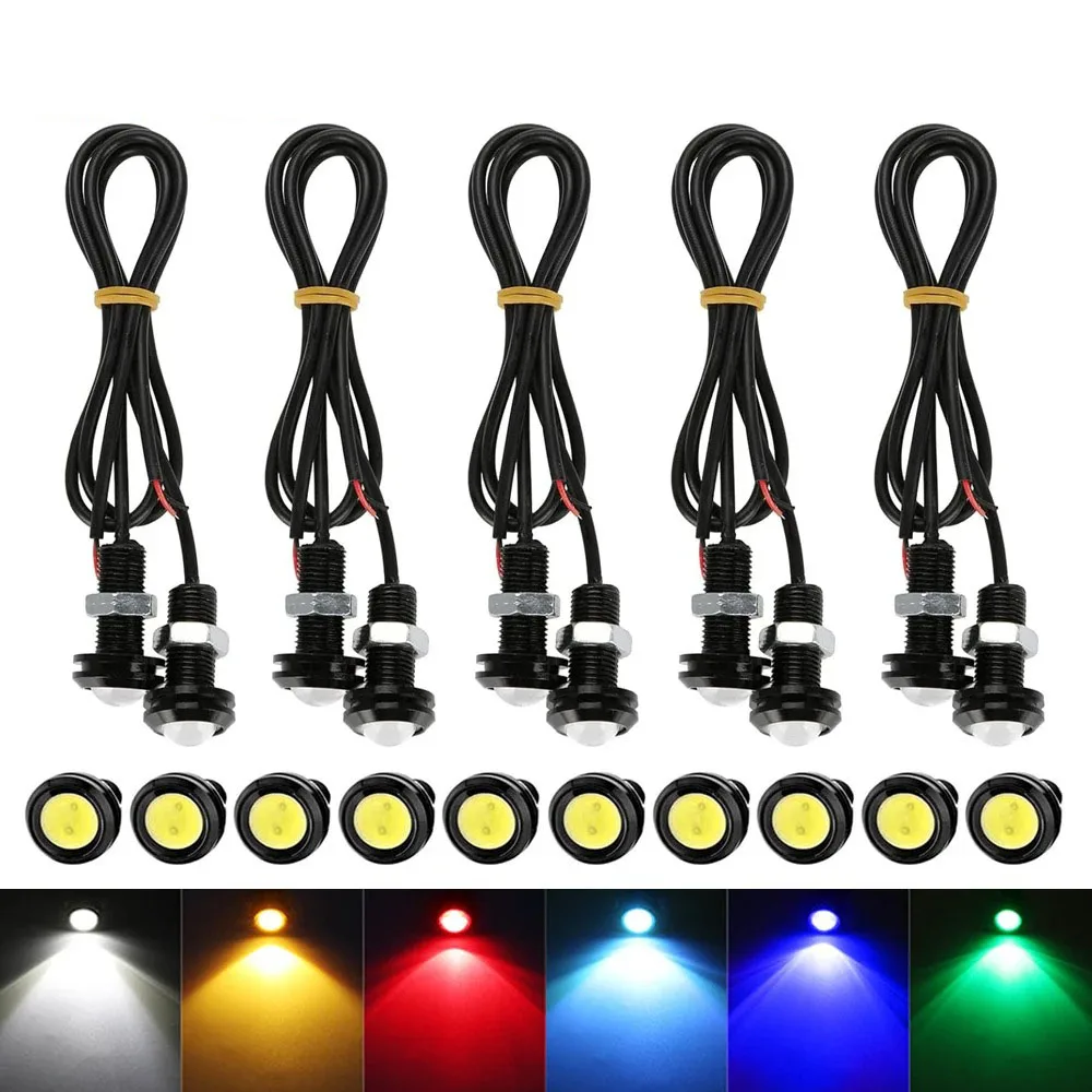 

10X 18/23mm LED driving lights hawk-eye light LED Eagle Eye Light Car Daytime Running Light motorcycle license plate light 12V