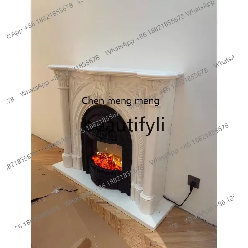 

G French fireplace European carved simple natural stone stone carved decorative cabinet