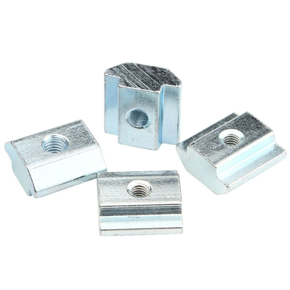 10-50Pcs M3 M4 M5 M6 M8 M10 T Block Square Nuts T-Track Sliding Hammer Nut for Fastener Aluminum Profile 2020 3030 4040 4545