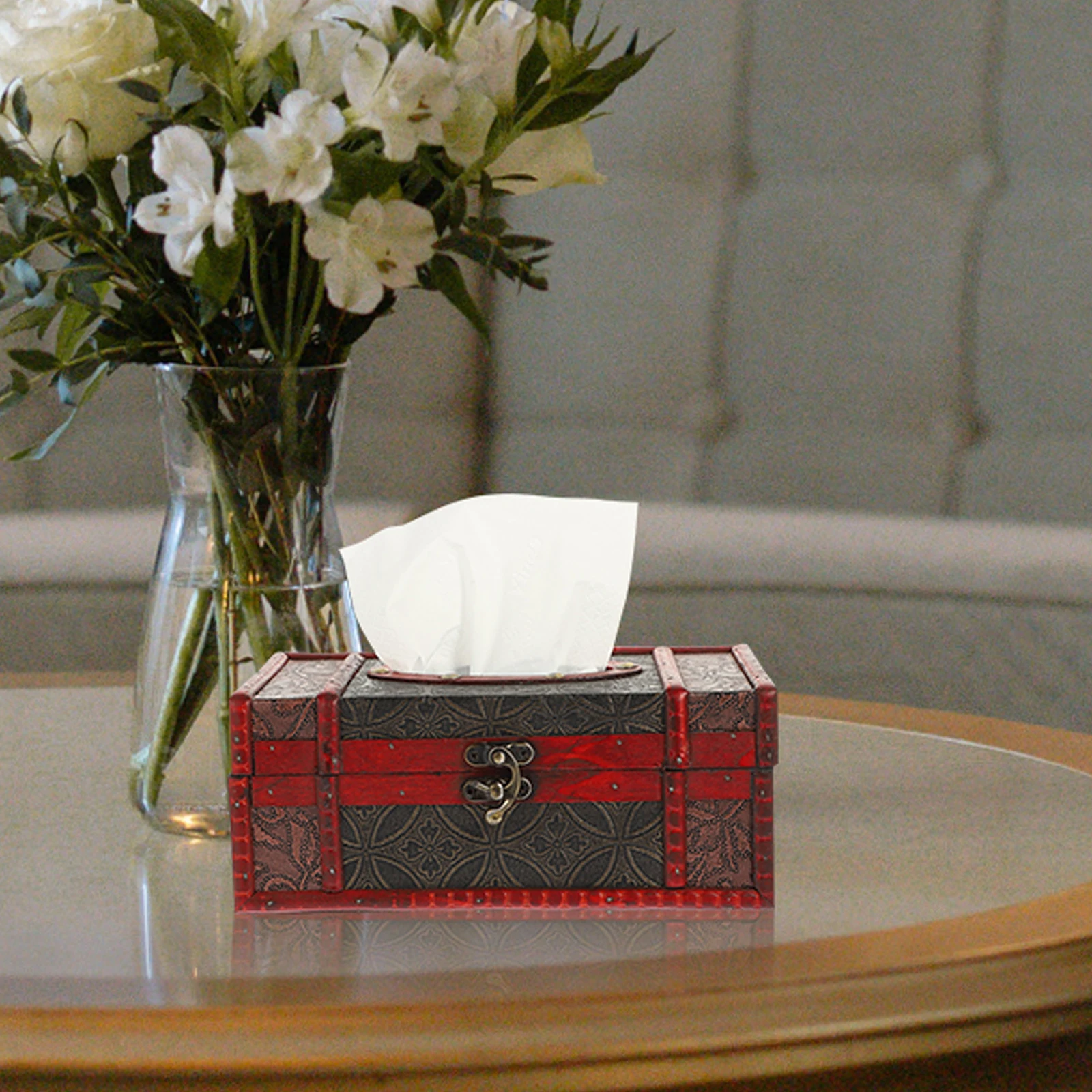 

Retro Tissue Box Vintage Plywood Case Decorative Napkin Container for Home Office Car Hotel Storage Solution Safe Wooden