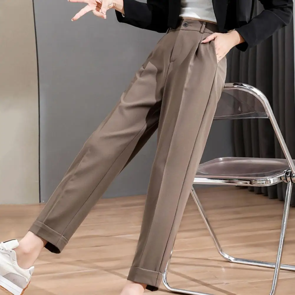 Black Suit Pants for Women Men Korean Buttons Wide Leg Trousers Vintage Streetwear High Fashion Office Ladies Male Work Bottoms