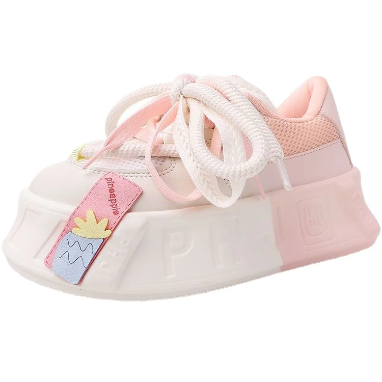 Zapatillas de deporte con plataforma de estilo Mori para mujer, zapatos de dopamina con bloque de color, estilo japonés, serie Sea Salt, novedad de