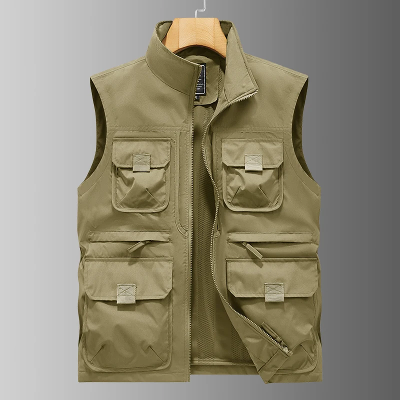

Men's Waistcoat Multiple Pockets Vest Breathable Quick Drying Jacket Large Middle-aged and Young Casual Outdoor Fishing Vest