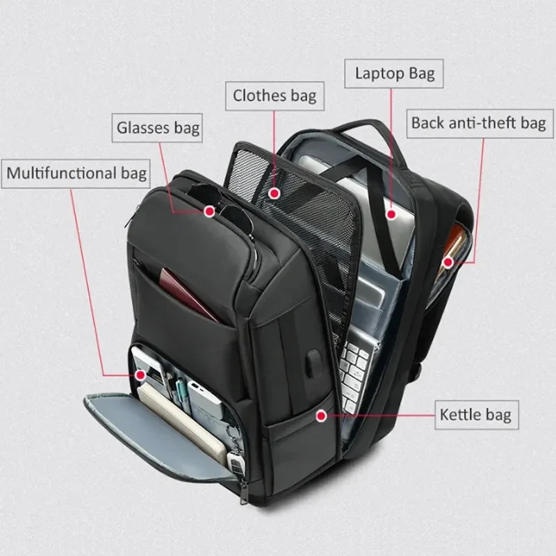 Mochila Tassen Rugzak Mannen Multifunctionele Grote Capaciteit Mannelijke Usb Oplaadpoort Laptop Schoolrugzakken