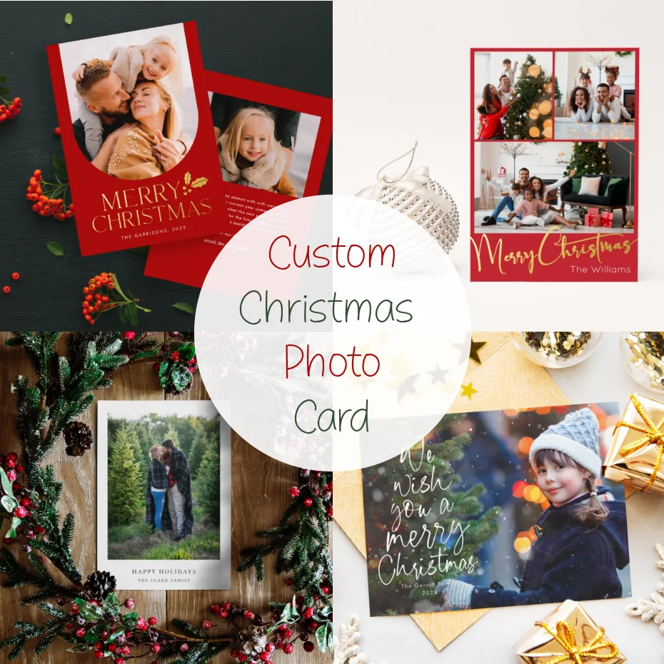 

Custom Christmas Greeting Card New Year Holiday Party Invitation Wedding Accessories Photo Thank You Postcard Gift Decoration