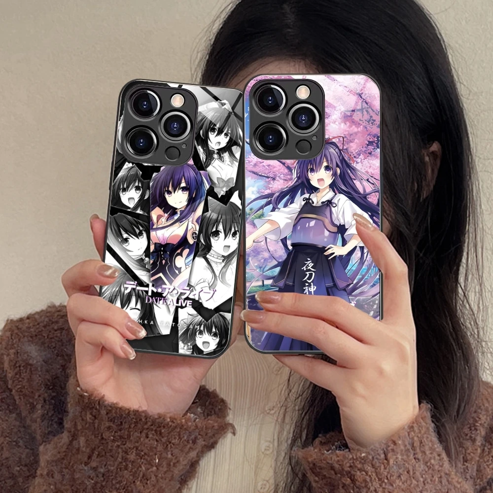 DAL Tohka Yatogami Mobile Cell Phone Case for iPhone 15 14 13 12 11 X XR XS 8 Pro Max Plus Mini PC Glass Phone Cover Shell