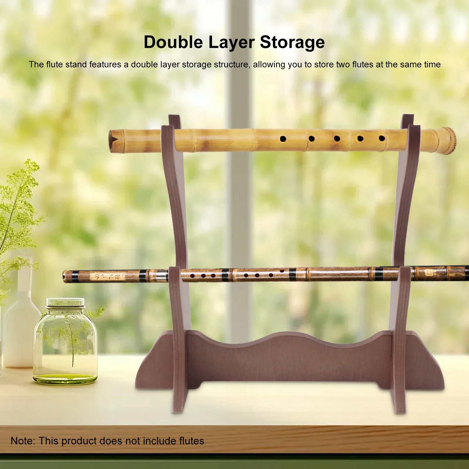 

Flute Stand Desktop Flute Stand Display Holder Support Double Layer Storage Lightweight Violin Bows Rack Organization Storage