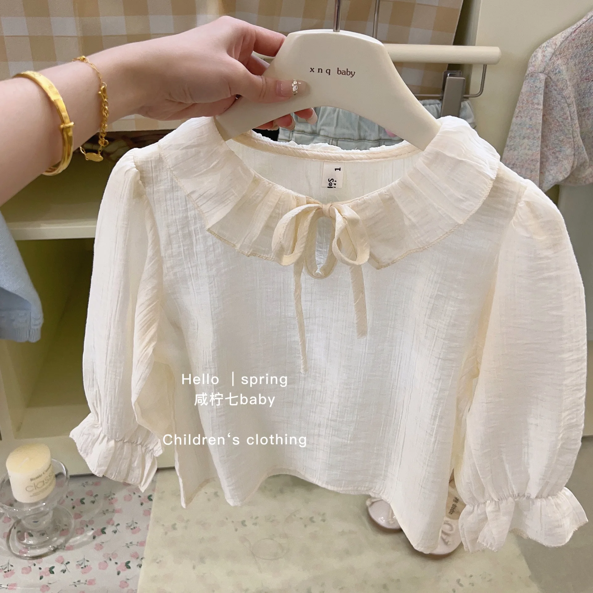 1-9Y Girls\' spring set 2024 new children\'s spring and autumn Korean version vest shirt jeans girl baby spring children\'s wear