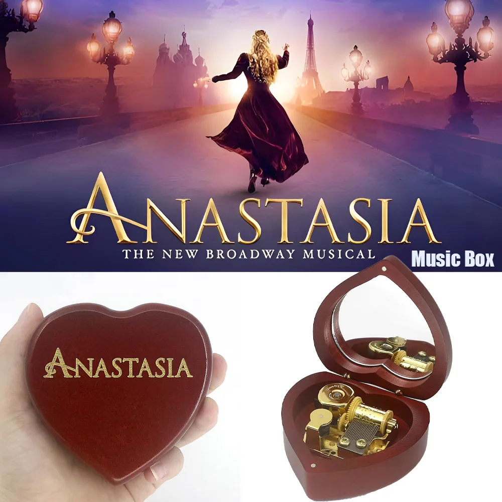 

SOFTALK Solid Wood Heart shaped Anastasia Theme Music Box Birthday, Christmas, Valentine's Day Gifts Sending girlfriends，family