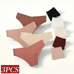 3Pcs/Set Women Seamless Panties Thin Underwear Female Vneck Briefs Summer Underpants Soft Panties Sexy Lingerie