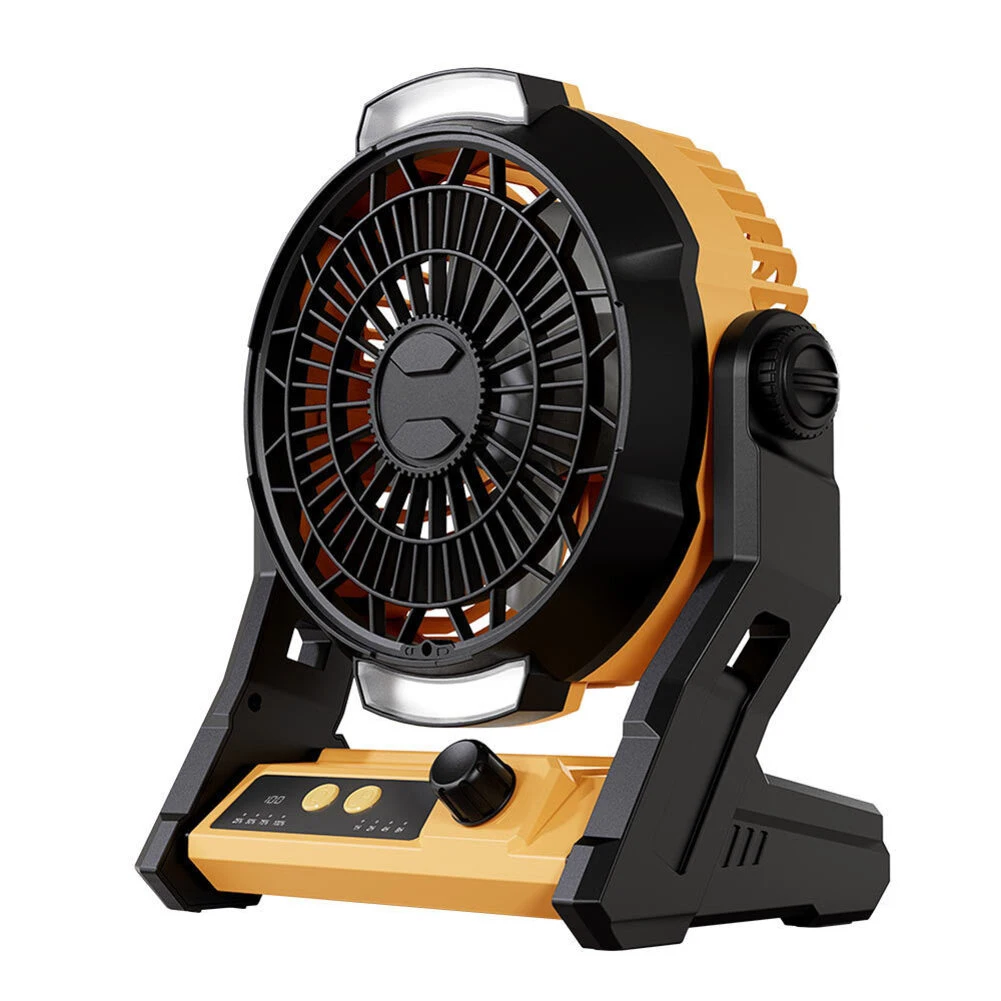 Campfire Parties LED Lighting Fan Battery Powered Fan 10000mAh Battery Capacity Continuous Speed For Camping Campfire