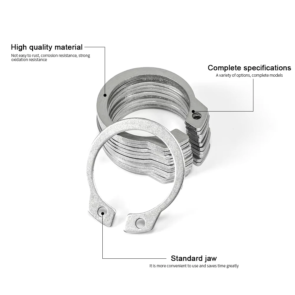 C-clip Washers Internal External Retaining Rings For Shaft Circlips Ring 304 Stainless Steel M3-M40