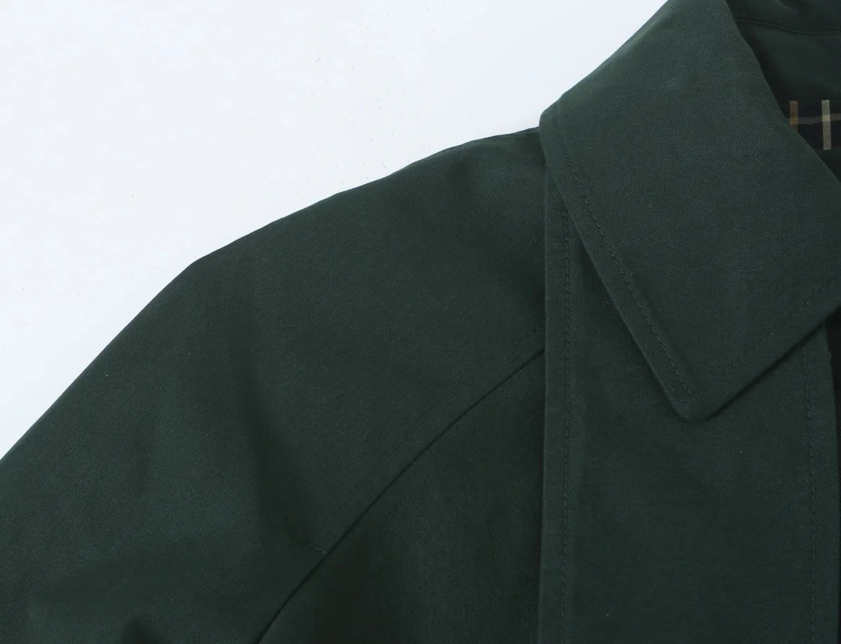 KONDALA Damen Herbst-Pendler-Miditrenchcoat Vintage Lässiger Einreihiger Trenchcoat 2026 Herbst Trendiger High-Street-Damenmantel – Detail 5
