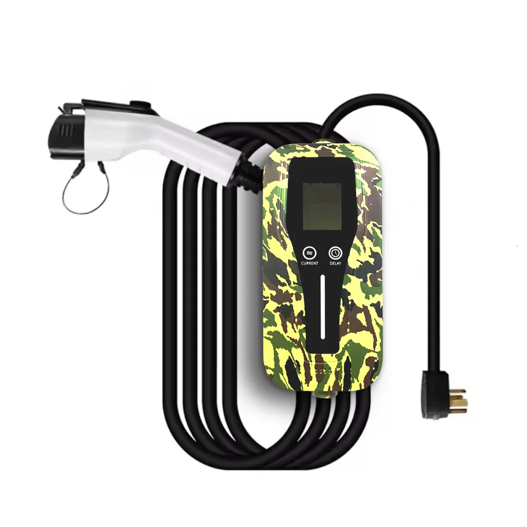 

Portable Electric Vehicle Level 2 EV Charger up to 16 Amps 120-240V No installation NEMA 6-20 with Adapter Included