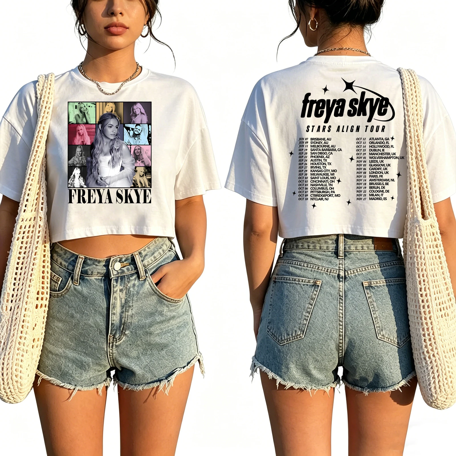 Freya Skye Concert Tour 2026 Shirt Women O-Neck Short Sleeves Crop Tops T-shirt for Fans Gift