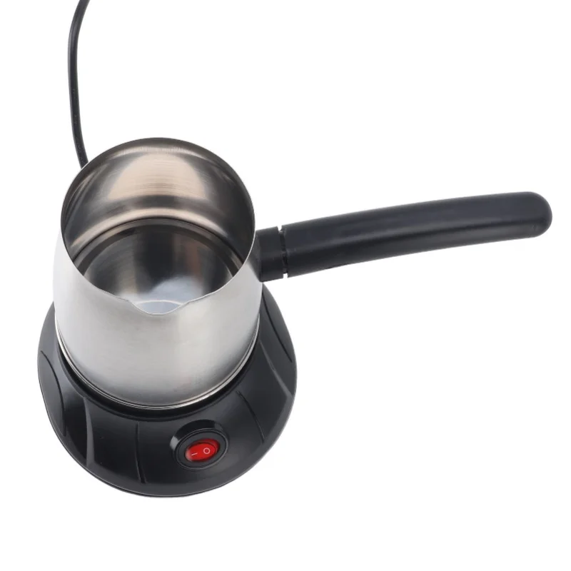 500ml Turkish Coffee Maker Pot Long Removable Handle Stainless Steel 600W Electric Coffee Kettle For Tea Milk 220V