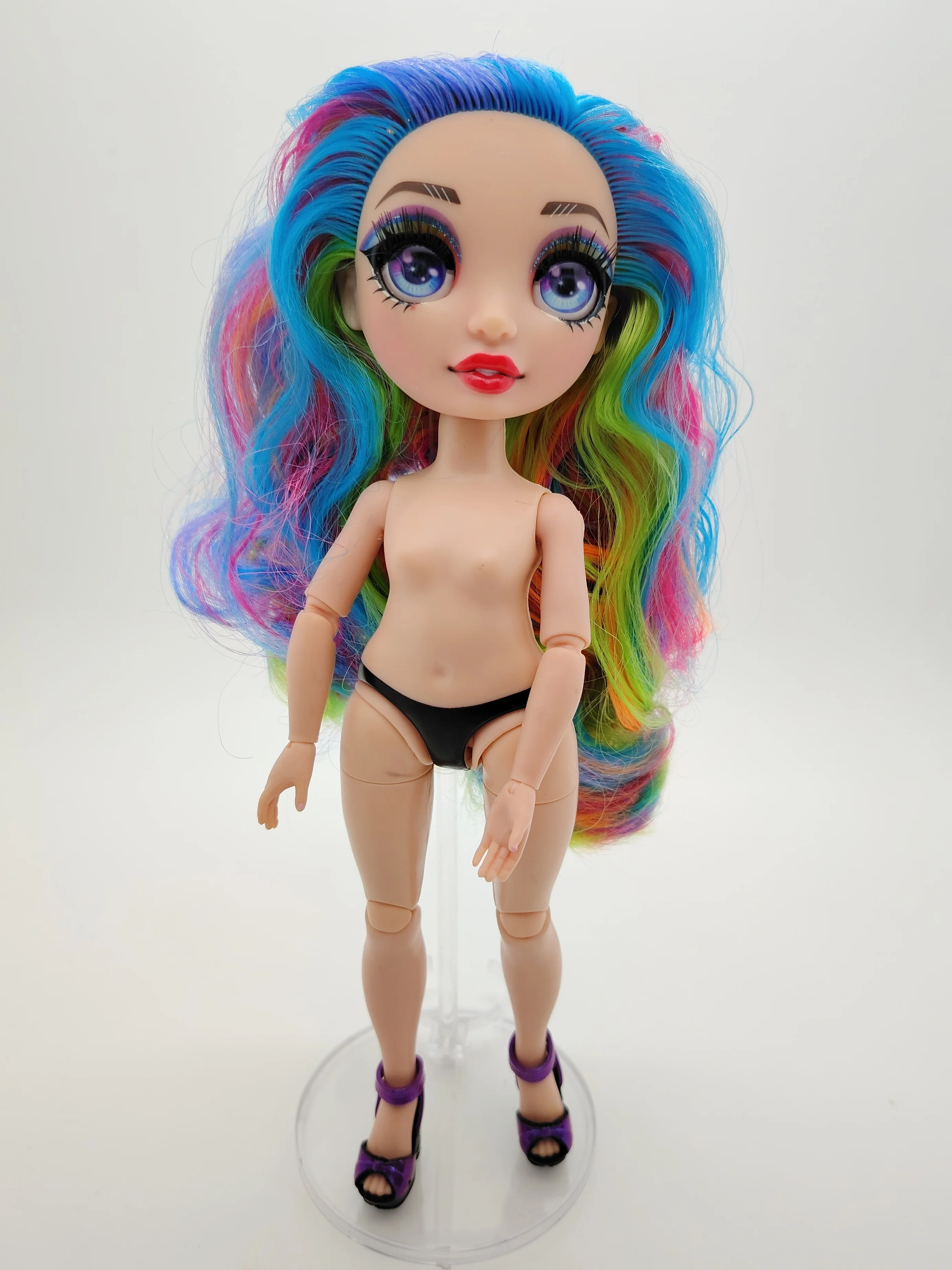 Fashion 1/6 Scale Articulations Colorful Hair Girl With Shoes Doll Toy