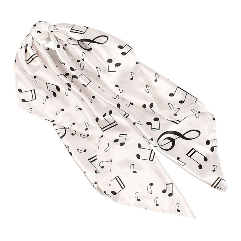 Trendy Musical Note Square Scarf Shawl Perfect for Outdoor Sports and Daily Wear K3KF