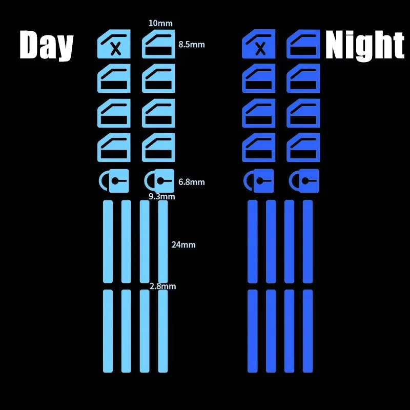 Universal Car Luminous Window Switch Stickers 18Pcs Door Window Lift Button Decals Night Glow Control Panel Decor Vinyl Sticker