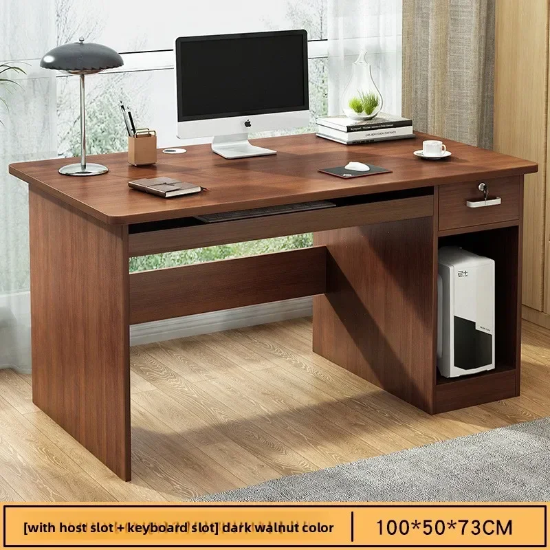 Durable Computer desk Desktop with drawers Workbench Simple with lock Staff seat Single office desk and chair