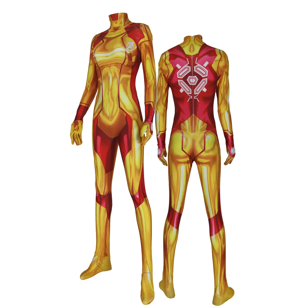 Costume de Cosplay Samus Aran pour adultes et enfants, Costume de jeu de super héros, Costume Zentai pour fête d'halloween