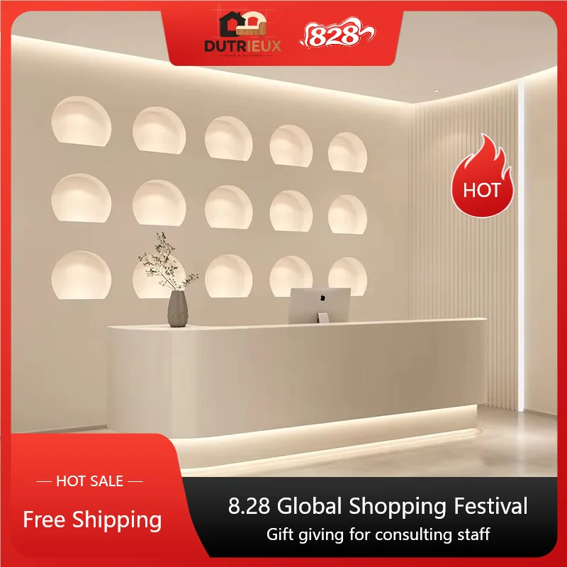 Custom Modern Clinic Reception Desks Beauty Salon Beauty Front Reception Desk Executive Luxury Empfangs Tresen Furniture